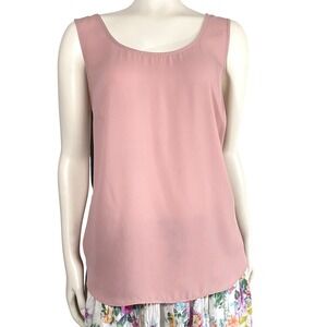 Alfani Womens Dusty Rose Scoop Neck Sleeveless Blouse Tank Top Pink Medium